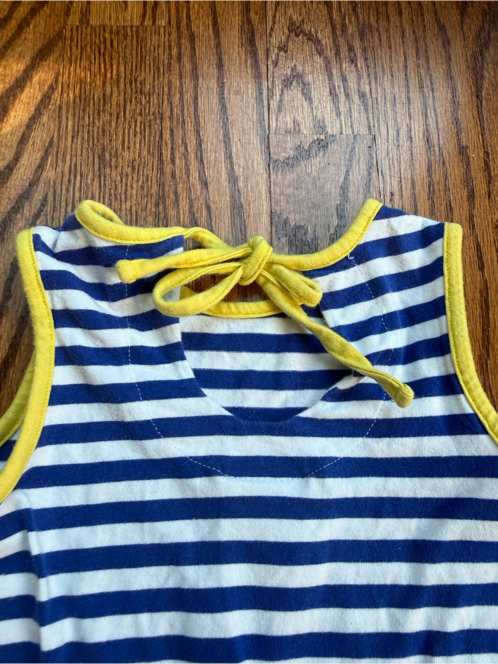 Florence Eiseman Navy & White Striped Sundress with Yellow Daisy 4T - Picture 3 of 8